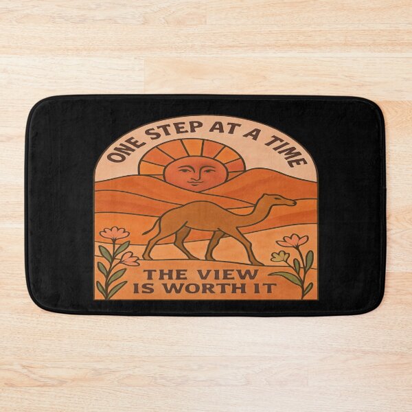 Item preview, One Step at a Time Desert Art • Camel Journey Motivation • Warm Retro Travel Design designed and sold by Bright Nest Studio.
