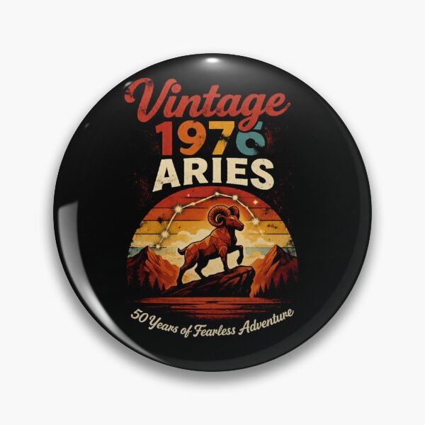 Item preview, Vintage 1976 Aries 50th Birthday Retro Zodiac designed and sold by 97Ts.