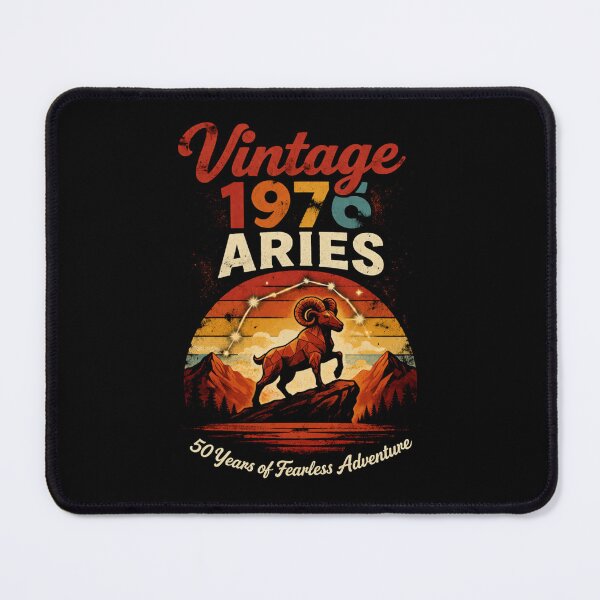 Item preview, Vintage 1976 Aries 50th Birthday Retro Zodiac designed and sold by 97Ts.