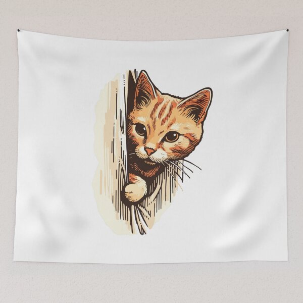 Item preview, Cat Peeking Through Ripped Paper designed and sold by KrisGraphic45.