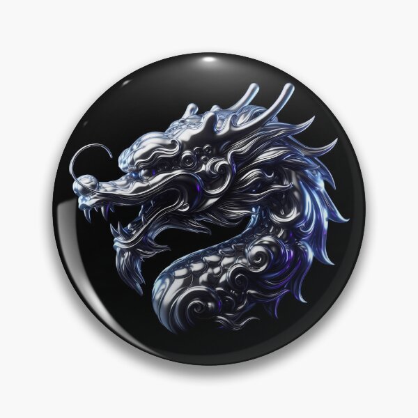 Item preview, Liquid Chrome Dragon Head – Silver Metal Anomalya – Futuristic Tech Tattoo designed and sold by Phetuvov.