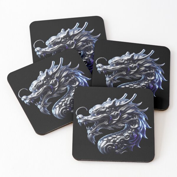 Item preview, Liquid Chrome Dragon Head – Silver Metal Anomalya – Futuristic Tech Tattoo designed and sold by Phetuvov.