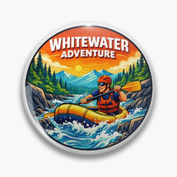 Item preview, Whitewater Adventure - Rafting Rapids with Paddler designed and sold by Myra365Art.