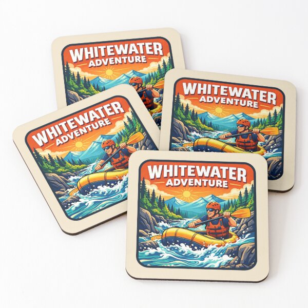 Item preview, Whitewater Adventure - Rafting Rapids with Paddler designed and sold by Myra365Art.