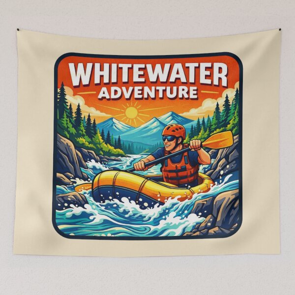 Item preview, Whitewater Adventure - Rafting Rapids with Paddler designed and sold by Myra365Art.