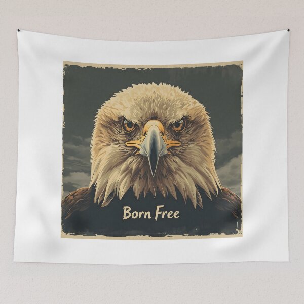Item preview, Born Free Eagle – Powerful Freedom Wildlife Illustration designed and sold by Kavya Art.