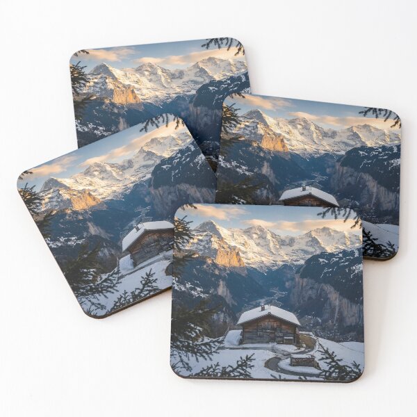 Item preview, Snowy Chalet In Swiss Mountain Valley designed and sold by Vista Atelier.