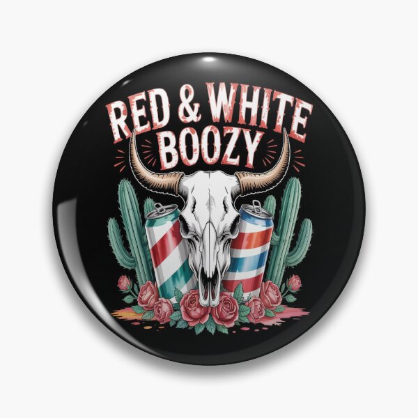 Item preview, Red White And Boozy Bull Skull Western Funny Drinking designed and sold by SignaturalGen.
