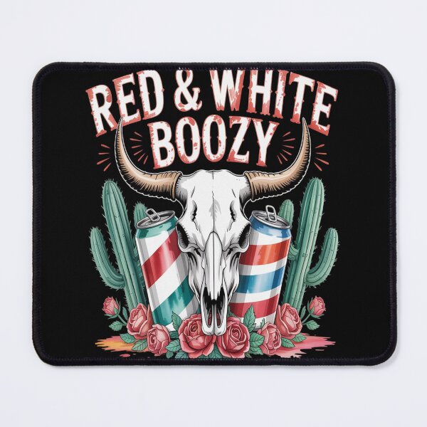 Item preview, Red White And Boozy Bull Skull Western Funny Drinking designed and sold by SignaturalGen.