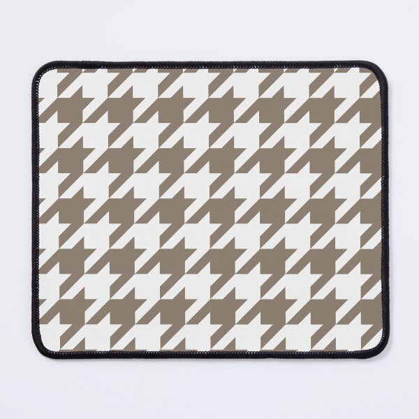 Item preview, White And Taupe Houndstooth Pattern designed and sold by pattern-archive.