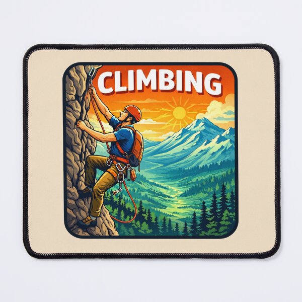Item preview, Climbing Adventure - Mountain Rock Climber designed and sold by Myra365Art.