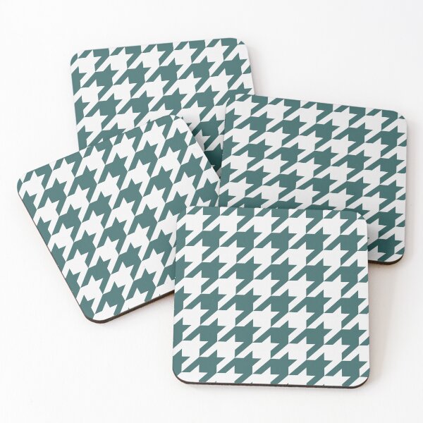 Item preview, White And Teal Houndstooth Pattern designed and sold by pattern-archive.