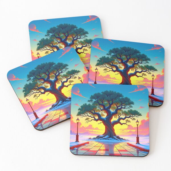 Item preview, Majestic Tree at Sunset on a Magical Winter Landscape designed and sold by Gabi.Media.