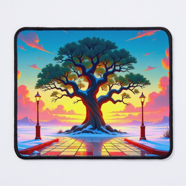 Item preview, Majestic Tree at Sunset on a Magical Winter Landscape designed and sold by Gabi.Media.