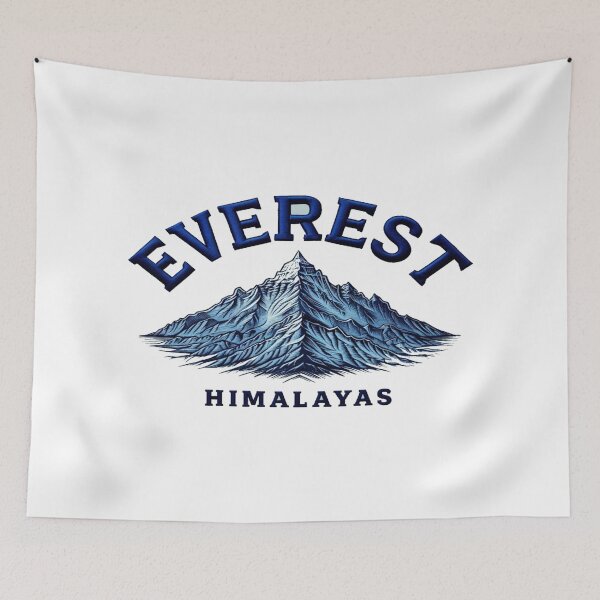 Item preview, Everest Mountain Illustration • Himalayas Adventure Art • Bold Blue Outdoor Design designed and sold by Bright Nest Studio.