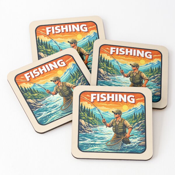 Item preview, Fishing Adventure - Fly Fishing in River designed and sold by Myra365Art.