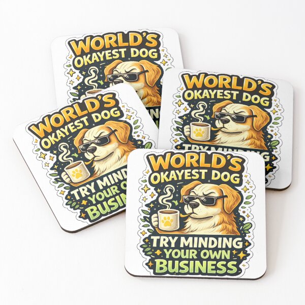 Item preview, World's Okayest Dog Minding My Own Business - Funny Golden Retriever Sarcasm Sticker designed and sold by Psychlee Best Finds.