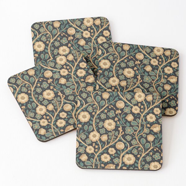 Item preview, Klimt Inspired Gold Botanical Pattern – Dark Art Nouveau Luxury Seamless Design designed and sold by Tamas Das.