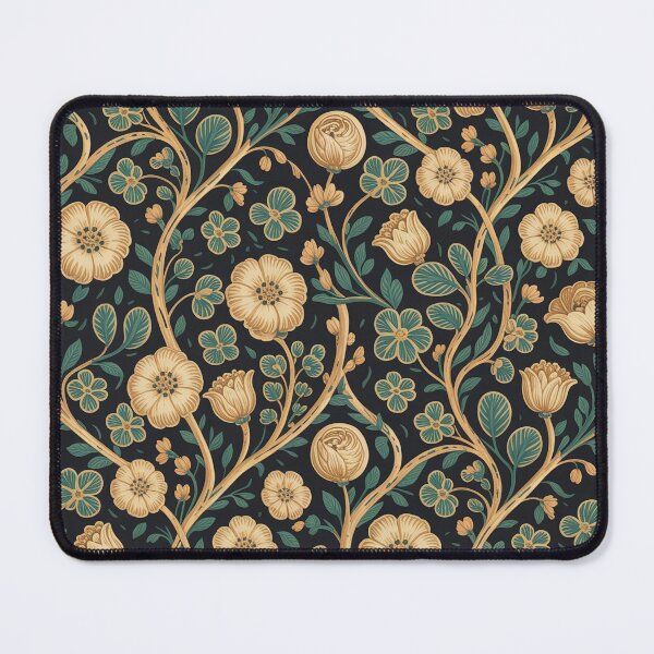 Item preview, Klimt Inspired Gold Botanical Pattern – Dark Art Nouveau Luxury Seamless Design designed and sold by Tamas Das.