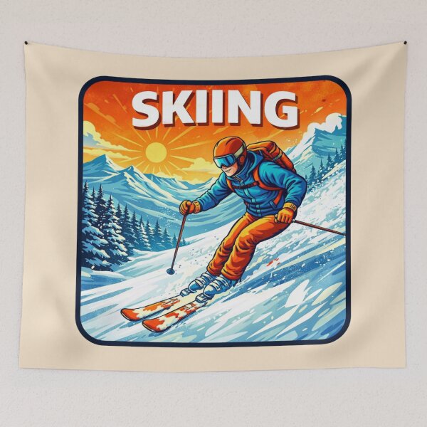 Item preview, Skiing Adventure - Mountain Skier designed and sold by Myra365Art.