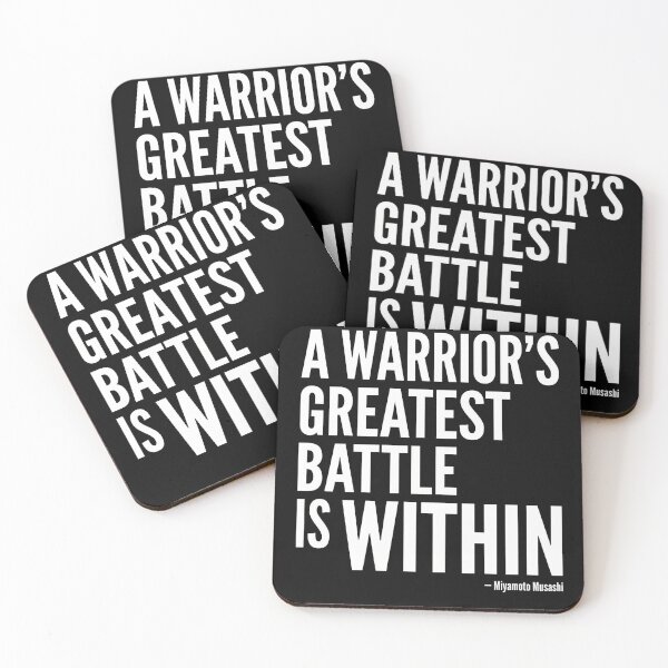 Item preview, A Warrior's Greatest Battle Is Within - Miyamoto Musashi Quote designed and sold by Midnight Replay.