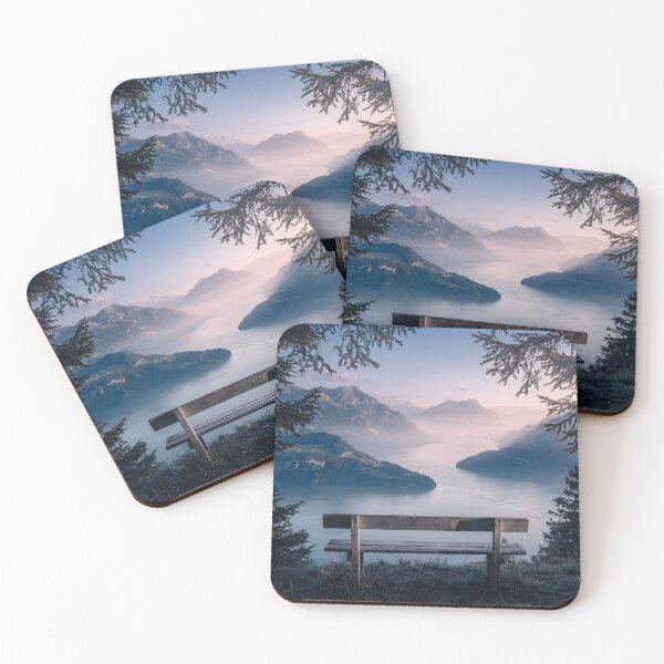 Item preview, Dusk Alpine View From Mountain Bench designed and sold by Vista Atelier.
