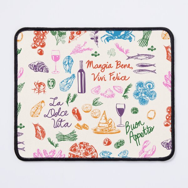 Item preview, La Dolce Vita Italian Food Doodles – Pizza Seafood Wine Mediterranean Illustration designed and sold by MaiZephyr.