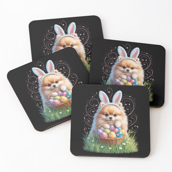 Item preview, Pomeranian Pet Dog Hunting Egg Tree Bunny Easter Day designed and sold by papertaless.