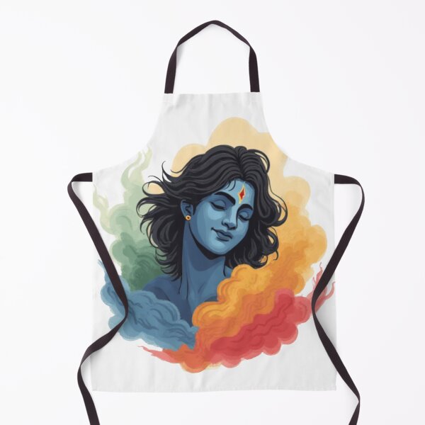 Item preview, Eternal Krishna Portrait with Vibrant Holi Colors designed and sold by Paramita Sen.