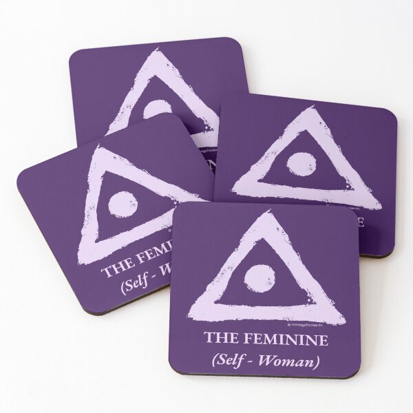 Item preview, Feminine - Neolithic Cipher - Self and Woman - Minimalist T-Shirt - #1 designed and sold by Message from Earth.