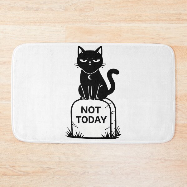 Item preview, Funny Goth Black Cat Not Today - Spooky Tombstone Art designed and sold by Art-Selling.