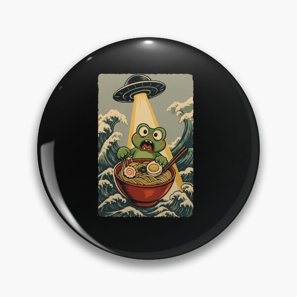 Item preview, Frog Ramen UFO Japanese Wave Funny Cute Food  designed and sold by JEFDodsonArt.