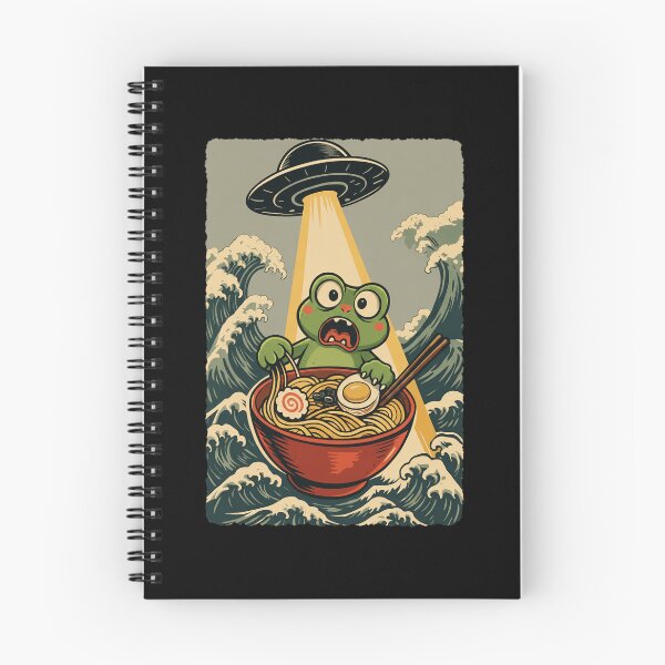 Item preview, Frog Ramen UFO Japanese Wave Funny Cute Food designed and sold by JEFDodsonArt.