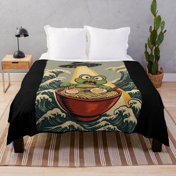 Item preview, Frog Ramen UFO Japanese Wave Funny Cute Food designed and sold by JEFDodsonArt.