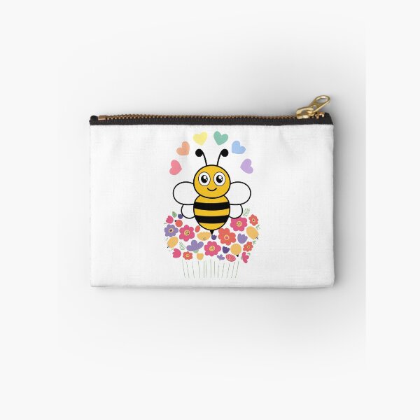 Item preview, Bee on Flower Bouquet - Cute Cartoon Bee with Heart Halo designed and sold by Love3Happy.