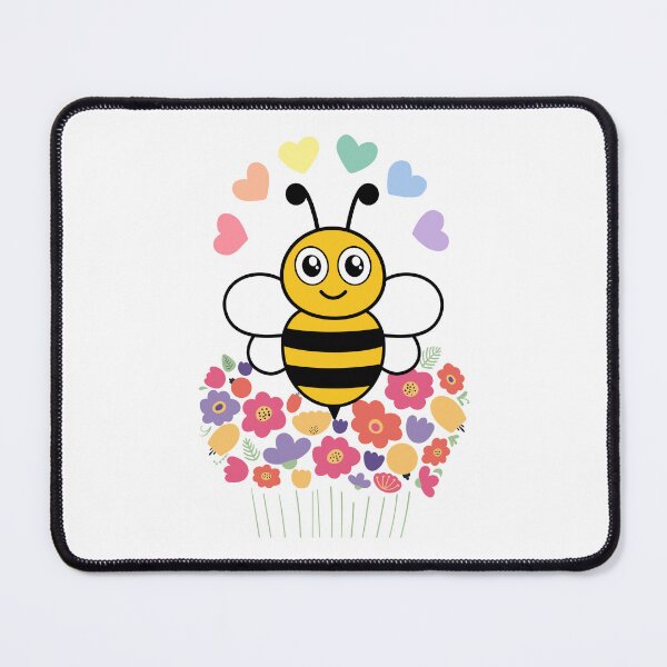 Item preview, Bee on Flower Bouquet - Cute Cartoon Bee with Heart Halo designed and sold by Love3Happy.