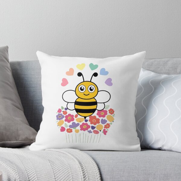 Item preview, Bee on Flower Bouquet - Cute Cartoon Bee with Heart Halo designed and sold by Love3Happy.