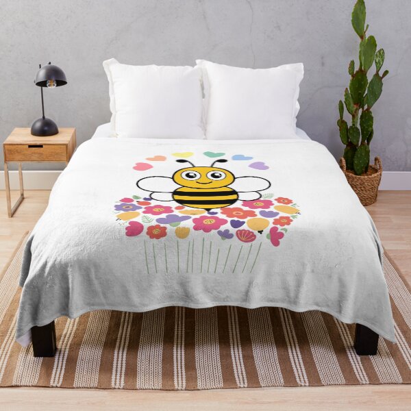 Item preview, Bee on Flower Bouquet - Cute Cartoon Bee with Heart Halo designed and sold by Love3Happy.