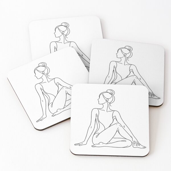 Item preview, Seated Twist Yoga One Line Art designed and sold by BlairWynne.