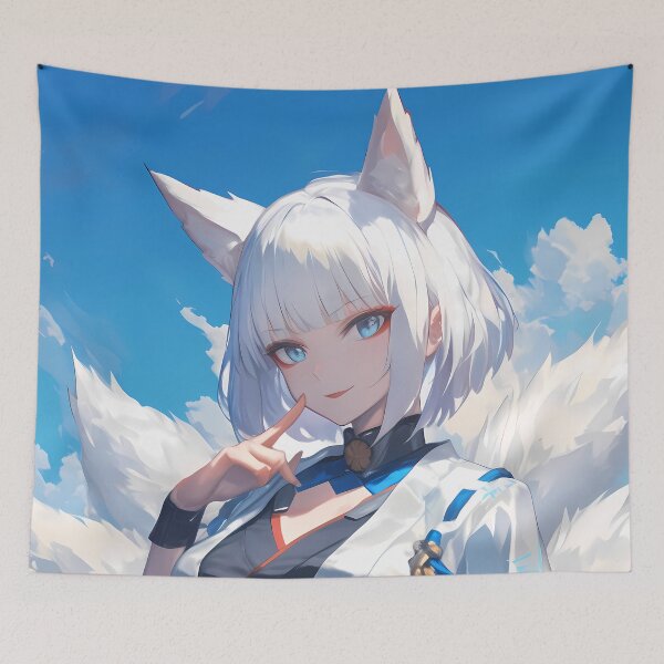 Item preview, Kaga Azur Lane Blue Kimono Fox Spirit Sky designed and sold by Tokyonomad.