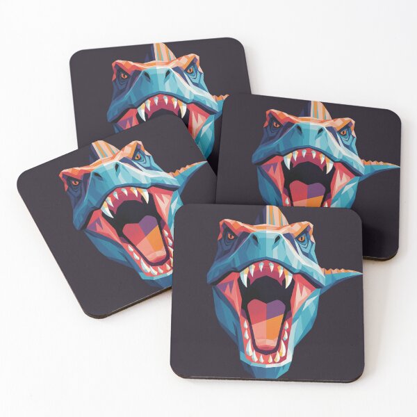 Item preview, Colorful Geometric Dinosaur Head – Modern T-Rex Abstract Art designed and sold by KomoFrames.