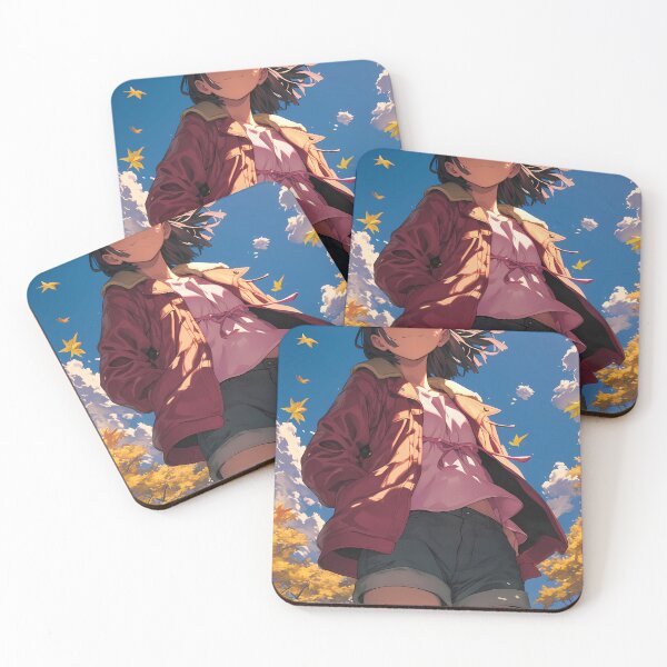 Item preview, Nadeko Sengoku Bakemonogatari Autumn Leaves Golden Hour Gentle Smile designed and sold by Tokyonomad.
