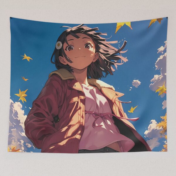Item preview, Nadeko Sengoku Bakemonogatari Autumn Leaves Golden Hour Gentle Smile designed and sold by Tokyonomad.