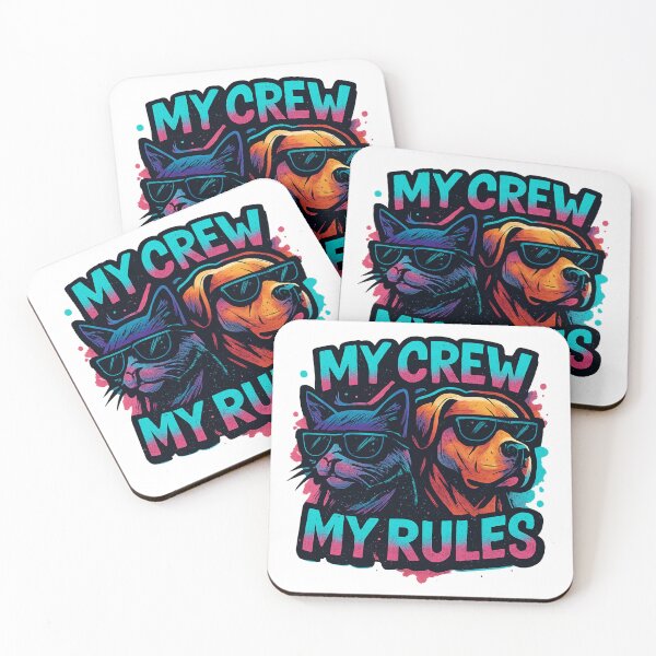 Item preview, My Crew My Rules Cat & Dog Logo designed and sold by OwnYourMood.