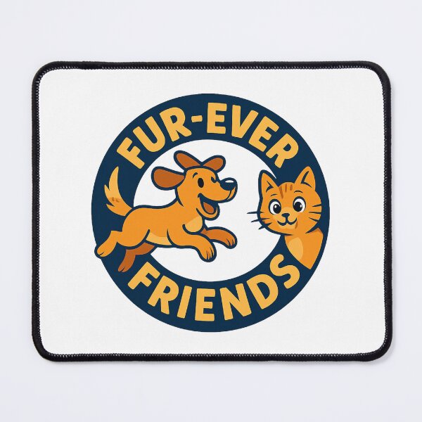Item preview, Fur-Ever Friends Cat & Dog Logo Tee designed and sold by OwnYourMood.