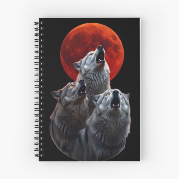 Item preview, Three Wolves Howling Blood Moon — Wolf Lover Gift designed and sold by Zippy Creation.
