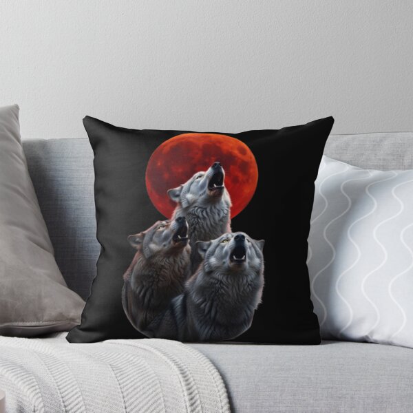 Item preview, Three Wolves Howling Blood Moon — Wolf Lover Gift designed and sold by Zippy Creation.