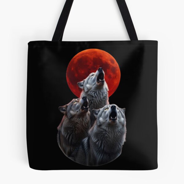 Item preview, Three Wolves Howling Blood Moon — Wolf Lover Gift designed and sold by Zippy Creation.