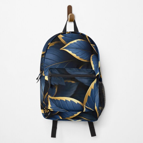 Item preview, Navy Blue and Gold Floral Luxury Pattern designed and sold by Kaleidoscope Print.