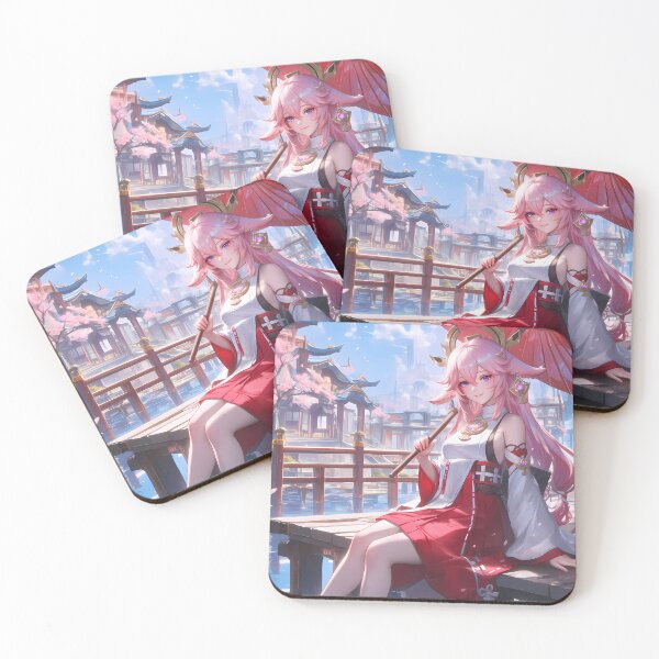 Item preview, Yae Miko Genshin Impact Sakura Shrine Parasol Elegance designed and sold by Tokyonomad.
